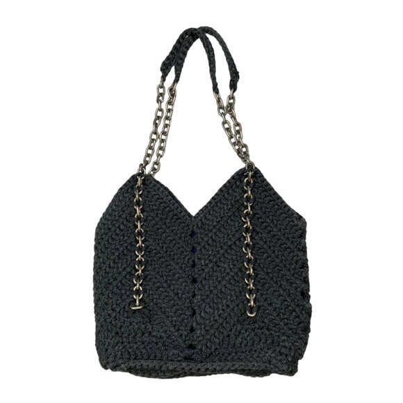 Belier Belier Shoulder Bag Purse Blue Crochet Woven Chain Bohemian Spring Summer - Picture 2 of 12